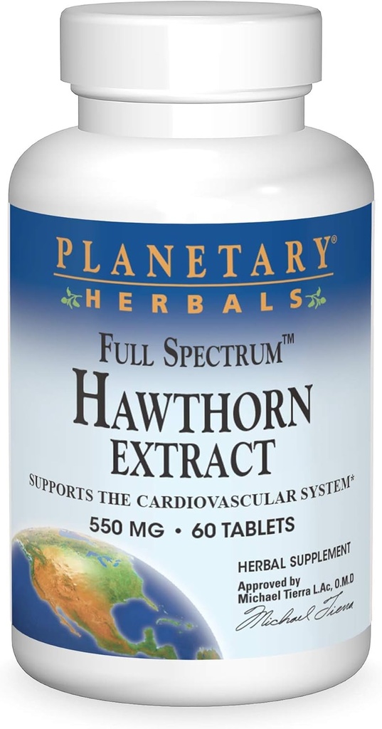 Planetary Herbals Full Spectrum Hawthorn ekstrakts 550 mg Tabs, 60 sn