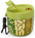 PULIV Portable Pill Dispenser Pudele, Vitamīnu organizators ar 7 iecirkņiem, Tur daudz papildinājumu ar anti-Mixing & Plaša atvēršana dizains, Viegli iegūt Meds, Ietver 20 Pcs Etiķetes Green