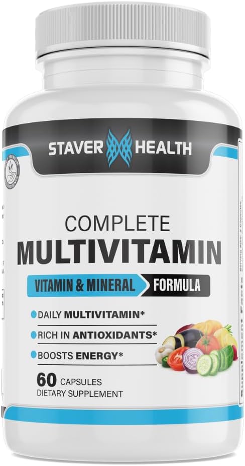 Pilnīgas multivitamīnu kapsulas vīriešiem un sievietēm - 60 Skaits - 30 Kalpojumi - 1 mēnesis Supply
