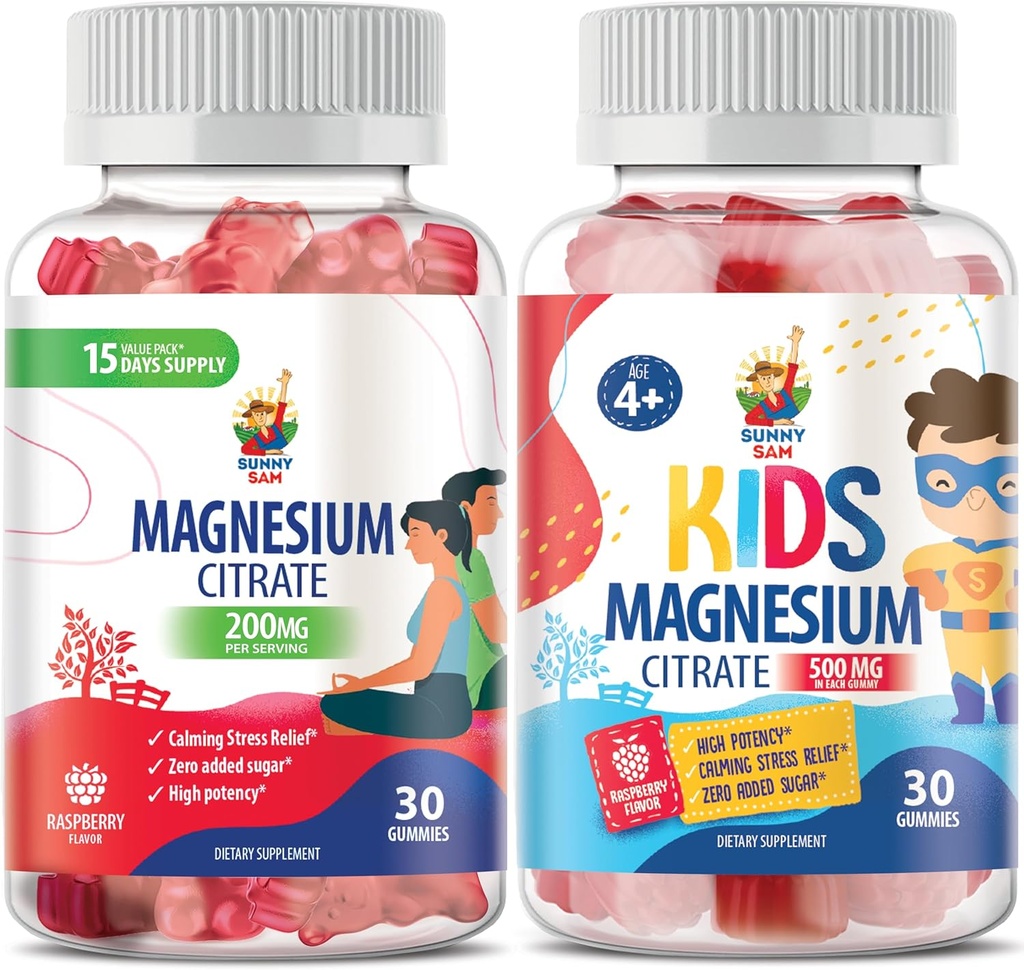 Magnija Gumijas bērniem 500mg un magnija Gumijas pieaugušajiem - 100mg. Calm magnija košļājamās rotaļlietas - magnija citrāts košļājamās piedevas Mood & Muskuļu atbalsts