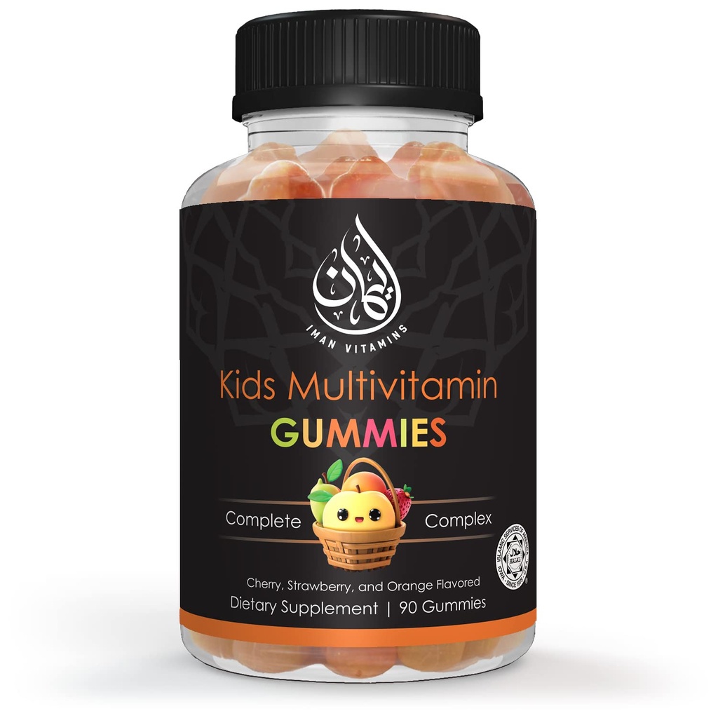 Halals Kids Multivitamīni Gumijas - C vitamīns, D, Cinks, A, E, B6, B12, Biotīns, Folāts, Inozitols - pastiprināt vielmaiņu, kaulus un imunitāti    ; Bez glutēna - 90 grādos