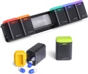Nedēļas tabletes Organizators Magnētisks, noņemamu Pill Box 7 Diena 1 Laiks dienā, Liels ceļojumu Pill Case, Nedēļa Vienu reizi dienā Zāles Dispenser, Medicine Konteinera turētājs Papildinājums, Vitamīnu, Melns