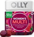 OLLY sieviešu multivitamīnu gumija, vitamīni A, D, C, E, Biotīns, Folijskābe, Pieaugušo košļājamais vitamīns, Berry Flavor, 45 dienu piegādes - 90 Skaits