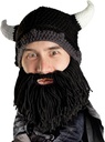 Beard Head Viking Looter - Original Handmade Knit ķivere un noņemams Black Beard
