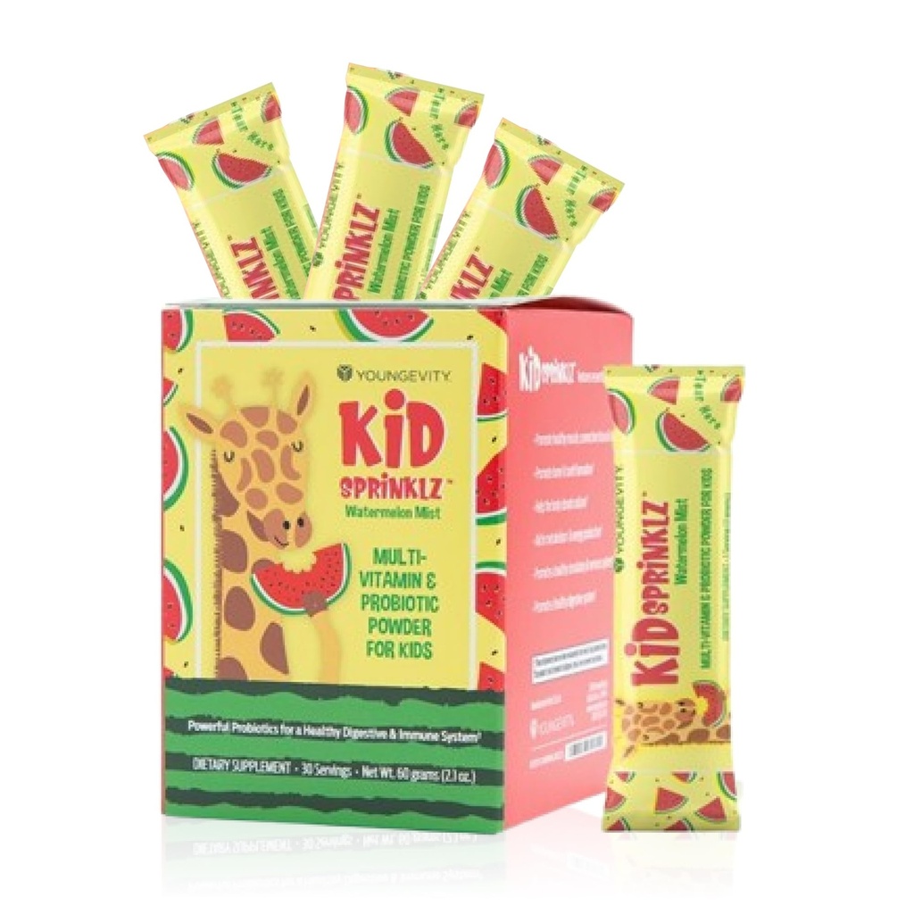 Youngevity Kidsprinklz arbūzs Mist Multi-vitamīnu pulveris - Kids Multivitamīnu un Toddler Multivitamīnu - Vitamīni, minerālvielas, & Probiotikas - 30 Kalpo