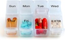 Katru nedēļu Travel Pill Organizators Kaste Purse ar noņemamu 7 Dienas Kaste, Modes Pill Konteiners Medicīnai, Vitamīns, Papildinājums