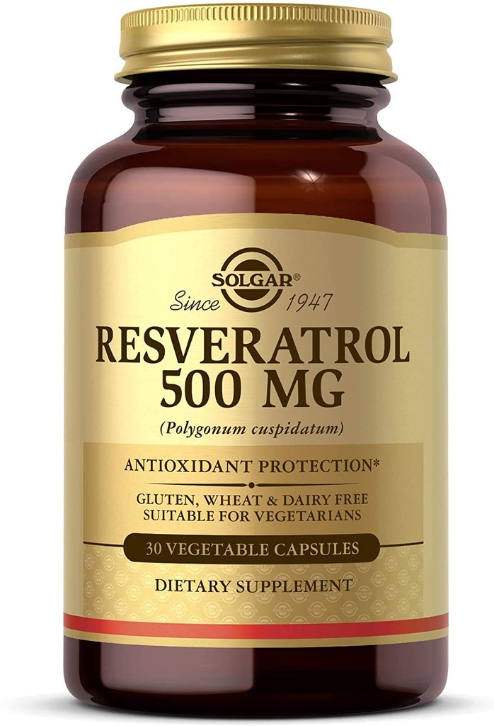 Solgar Resveratrol Vegetable Capsules, 500 mg, 30 Count