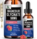 Pure Magnijs Glicerīns ; Šķidrs magnija papildinājums 500mg miegam, nervu, kaulu un sirds veselībai; Vegan Glicerīns Mag Šķidrums Iepilina 6X Augsta Absorbcija; Ne-GMO; Bez lipekļa                     