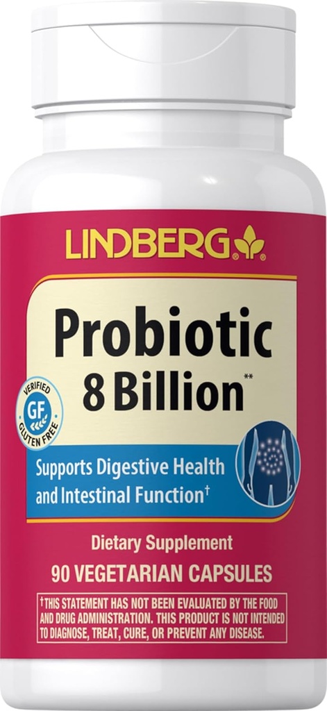 Piping Rock Probiotic for Men & Women - 90 Kapsulas - Gremošanas un zarnu atbalsts -- Non-GMO, lipekļa bezmaksas & Veģetārs papildinājums - by Lindberg