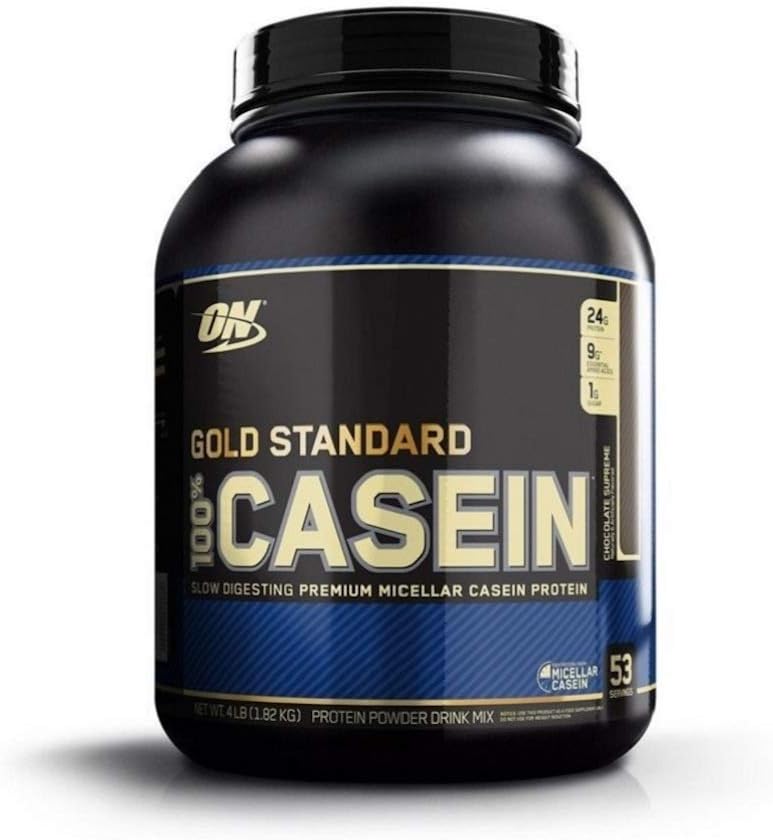 Optimum Nutrition Gold Standard 100% Micellar Casein Protein Pulveris, lēna Gremošana, palīdz saglabāt jums pilnu, Nakts Muskuļu atgūšana, Šokolādes Supreme, 4 Pound (iepakojums May Vary)