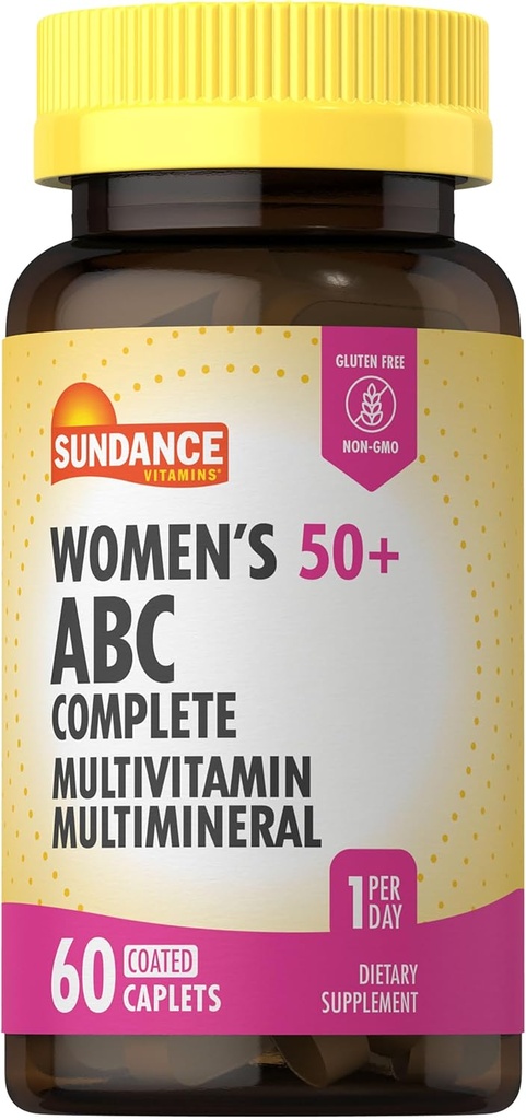 Sundance Women's 50+ ABC Complete Multivitamīnu - 60 Caplets ar Multimineral Formula -- Ne-GMO un bez lipekļa Papildinājums