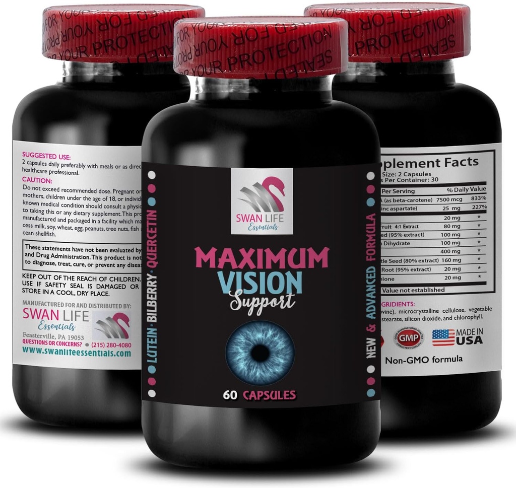 Asa uztvere - EYE VISION SUPPLEMENT - Kristāla skaidrs redze, Acu skaidrība, Fokusa priekšrocības, Fokusēts skats, Vīzijas palielināšana, Skaidrs objektīvs, Spilgtas ainas, Details skats, Sharp detaļas 1 pudele 60 kapsulas