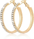 Big Large 925 Sterling Silver Hoop Auskari sievietēm Pave Crystal 14k Plated Gold Hoops Auskari sievietēm Plāns dzirkstoši kubisks Circonia paziņojums Rhinestone Juvelierizstrādājumi Nav tarnish Hipoalerģiska