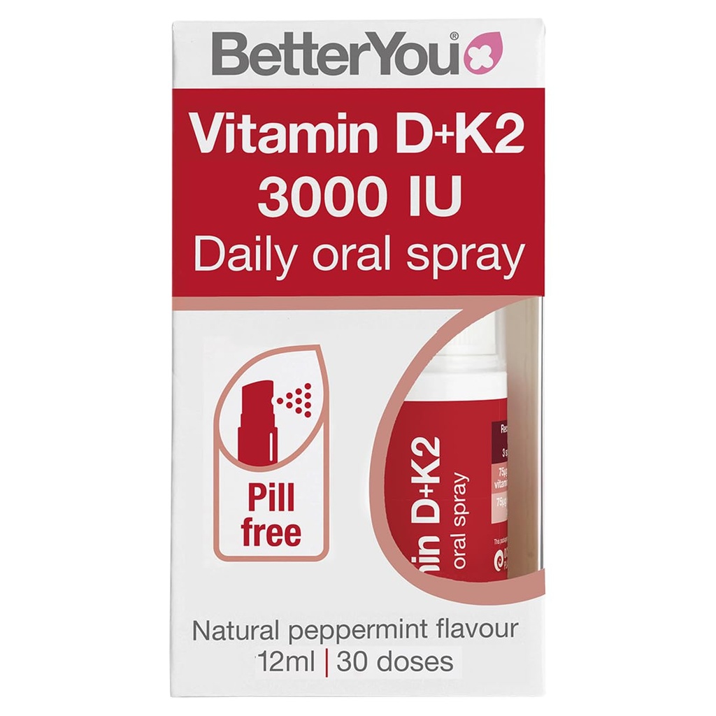 LabākYou D3000 un K2 Vitamīnu D Daily Oral Spray - Ērta alternatīva tabletēm - Atbalsta Kaulu veselību un Boost Imūnās sistēmas - Novērš asins recēšanu - dabas piparmētru Flavor - 0,4 oz