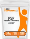 BulkSupplements.com Piridoksāls 5 Fosfātu pulveris - P-5-P B6 vitamīna papildinājums, P-5-P 50mg - P5P papildinājums, bez lipekļa, 50mg uz vienu Kalpotāju, 100g (3.5 oz) (1. iepakojuma).