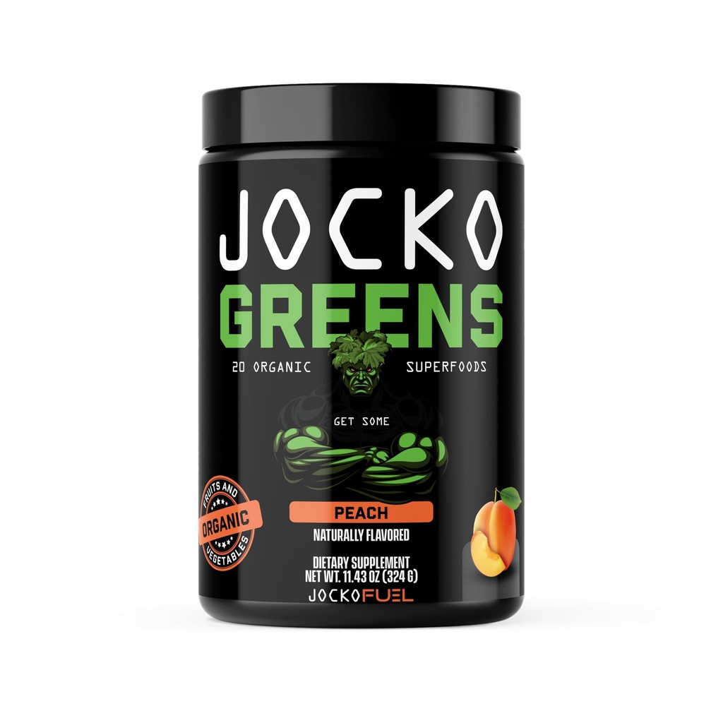 Jocko Fuel Daily Greens Pulveris - Premium Organic Greens Superfood Pulveris Gut veselībai, Gremošana, Uzputošana, Imūnās atbalsts ar Spirulina, Hlorella, Gremošanas enzīmi, & Probiotikas - 30 Kalpo