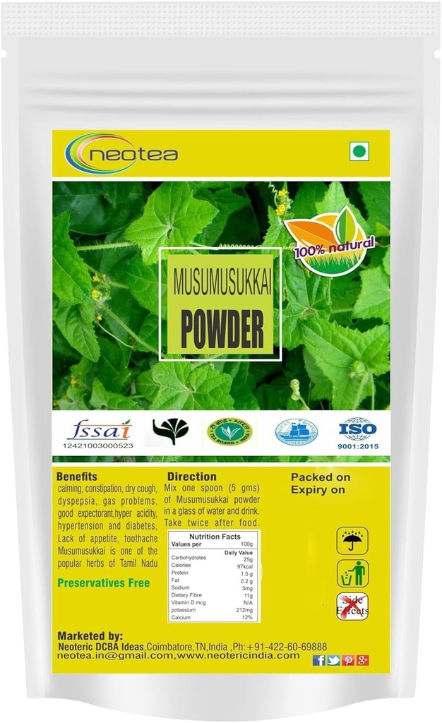 neotea Flax Musumusukkai pulveris - Mukai Maderaspatana pulveris 300 Gm Pack of 1 -- Natural Herbal Papildinājums - Organisks un ne-GMO -Ayurvedic labsajūtu un veselības atbalsts
