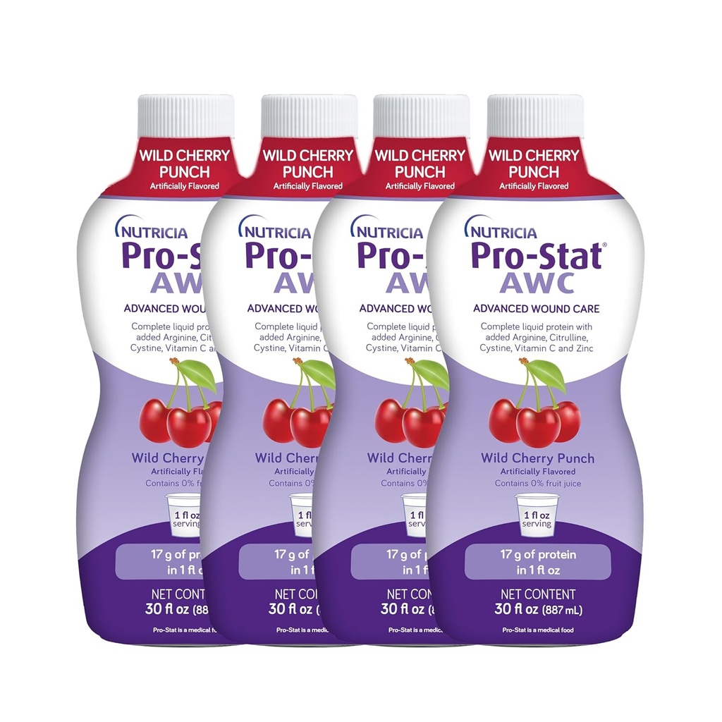 Pro-Stat Advanced Wound Care (AWC), koncentrēts šķidrais proteīns Medical Food - Wild Cherry Punch Flavor, 30 Fl Oz pudele (4. gadījums)