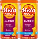 Metamucils, ikdienas Psyllium Husk pulvera papildinājums, bezcukura pulveris, 4-in-1 Šķiedenis gremošanas veselībai, oranžs aromatizēts dzēriens, 114 tējkarotes, 1,4 mārciņa (iepakojums no 2)