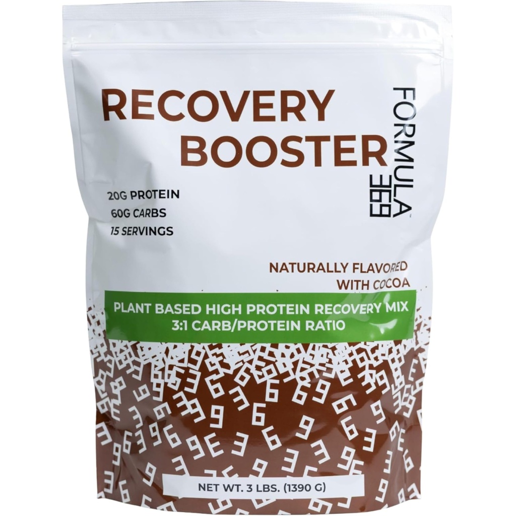 Atveseļošanās pastiprinātājs, Vegan High Protein Recovery Mix, Post Exercise Shake w/ 20g Olbaltumvielas un 60g ogļhidrāti, 100% Natural, 3 mārciņas, bez lipekļa, bez alergēnu.