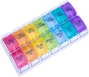 7 Day AM PM Pill organizētājs, mitruma-proof dizains un lieli iecirkņi turēt vitamīnus, zivju eļļu, uztura bagātinātājus, iknedēļas Pill kaste / kastes, ikdienas zāļu dispensers (14 iecirkņi nav trauksmes)