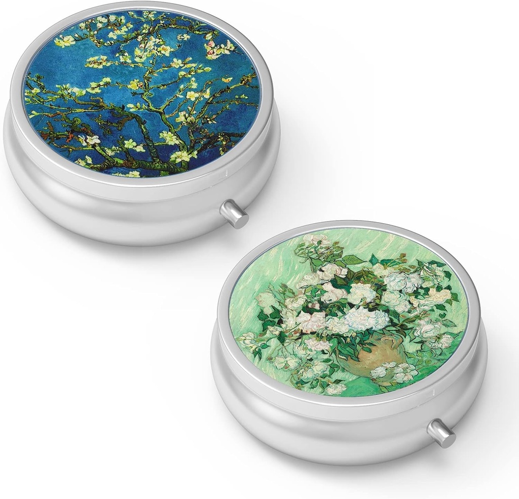 Pill Box 3 iecirknis mazpiltuve, Portable kabate vai Purse Pill organizētājs Pill konteineru turētājs turēt vitamīnus, zāles, zivju eļļa un papildinājumi(2PCS)