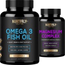 Magnija komplekss un omega 3 zivju eļļa - magnija citrāts 500MG – zivju eļļa 2000mg, 800mg EPA un 600mg DHA - Muskuļu relaksācija, Miega un enerģija, kaulu veselība, smadzenes un sirds