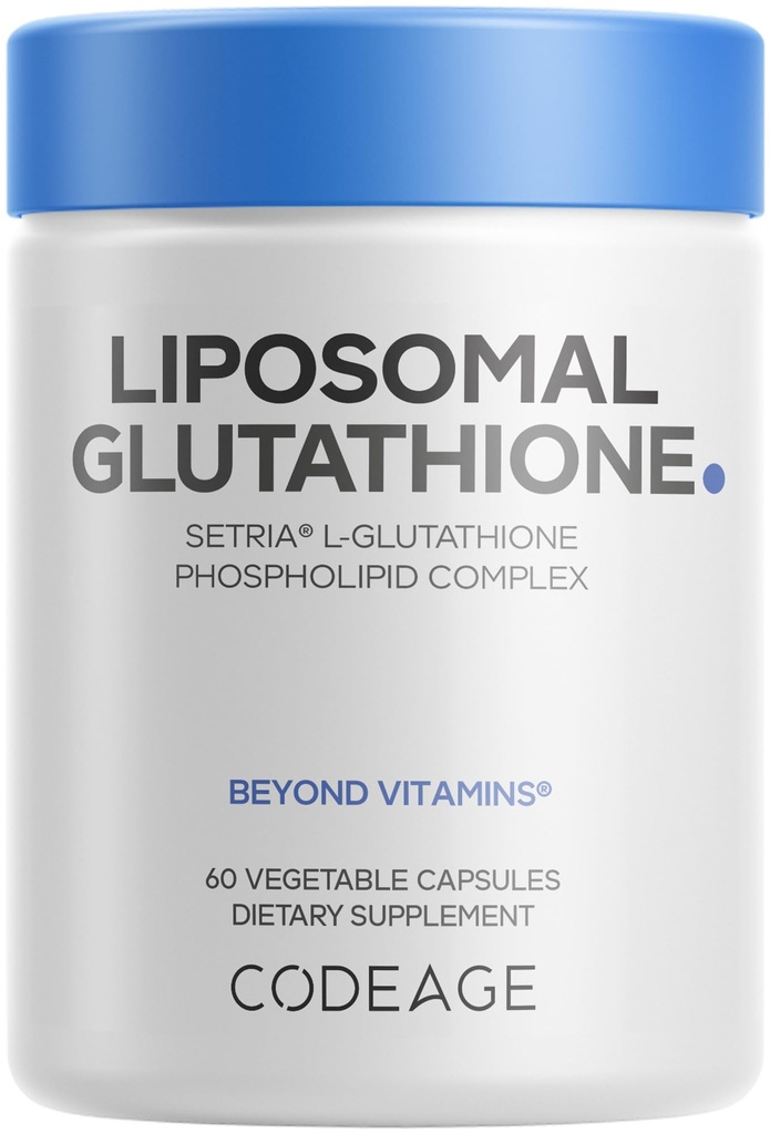 Kode Liposomāls Glutations Papildinājums - Tīrs, samazināts Seria L-glutations, Liposomāls piegāde, Fosfolipīdu komplekss - Iekapsulēts Glutationa pulvera tabletes - Vegan, ne-GMO - 60 kapsulas