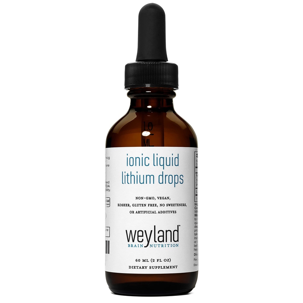 Joniskais šķidrais litijs Atkritumi ; Magnijs, nātrijs, kālijs, litijs    ; Smadzeņu veselība; mikrodaļiņas; minerālie pilieni; 60 ml (2 Fl Oz)