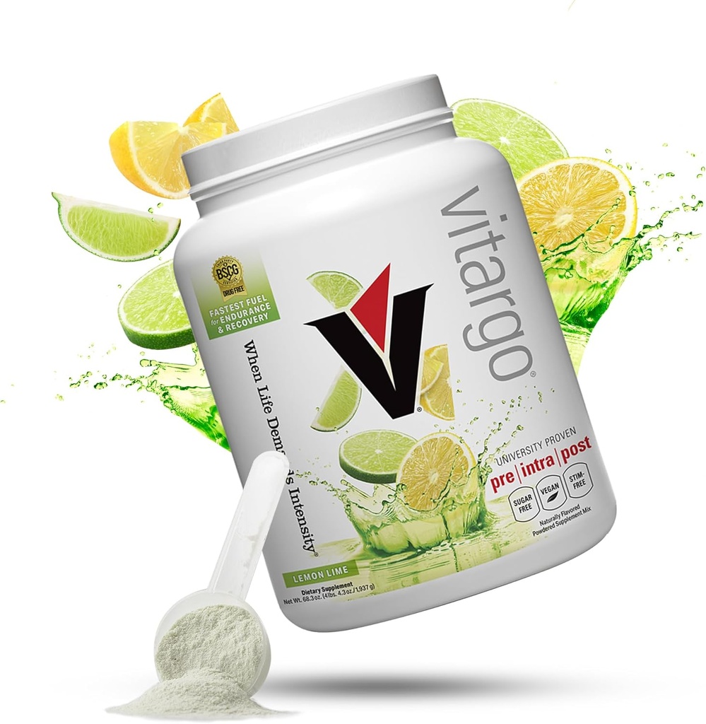 Vitargo ogļhidrāts pulveris י Barība Muskuļi Glikogens 2X Ātrāk י 4.4 LB Lemon & Laims pirms Workout & Post Workout Recovery Pulveris  