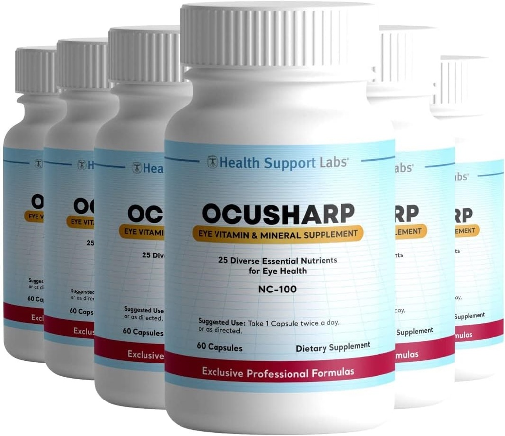 Ocusharp Vision Health Formula ar Zeaxanthin, luteīnu, melleņu ekstraktu, Eybright & More - Acu vitamīnu piedevas, 60 kapsulas (6)