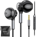 BENEWY Vadu earbuds ar mikrofonu, vadu austiņas in-Ear austiņas, skaļuma kontrole, Powerful Bass un Clear Audio, 3.5mm Jack Earbuds iPhone, iPad, klēpjdators, Dators, MP3