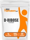 BulkSupplements.com D-Ribose Powder - D-Ribose Papildinājums, Enerģijas Atbalstam - Neuzliesmojošs & Gluten Free, 5g Per Serving, 100g (3.5 oz) (1. iepakojuma)