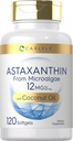 Carlyle Astaksantīns 12mg - 120 Softgels - Papildinājums no mikroaļģēm -- ar kokosriekstu eļļu -- Non-GMO & Gluten bez