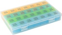 Ikmēneša Pill organizētājs 1 Laiks dienā ar putekļuProof Case, Extra Large 4 Nedēļas Pill Box Vienreiz dienā, 28 Dienas Pill Konteiners 1 Dienā, Weekly Vitamīnu Case, Daily Medicine Organizators zivju eļļai