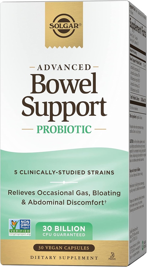 Solgar Bowel Support Probiotic, 30 kapsulas