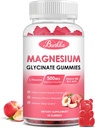 Magnija glicināti Gumijas - bez cukura, magnija komplekss Kālija Papildinājums ar kāliju, vitamīnsD, B6 nomierinošs, miega un stresa atvieglojums pieaugušajiem - 60 persiku gumijas