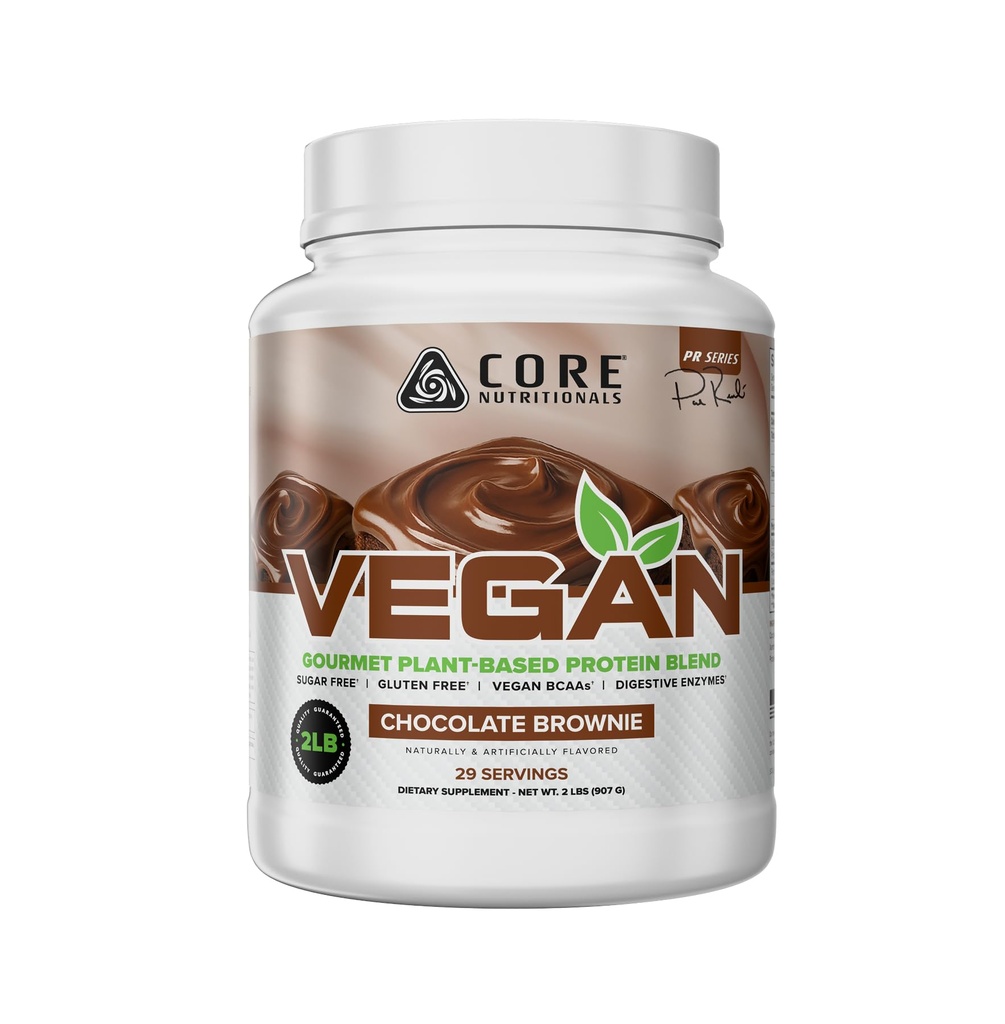 Pamata uzturs Vegan Gourmet augu izcelsmes proteīns Blend - ar Vegan BCAAs - Laktoze, sojas, cukura, un lipekļa bez - 21g Pea Protein - 2 Pound (šokolāde Brownie Batter)