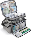 Medicīna Organizators ar regulējamu Divider, Double-Layer Medicine Pudele Organizators Krātuve, Portable Home Veselības Pirmās palīdzības soma, Medicīna Organizators Box ārkārtas medikamentu (tikai Bag)