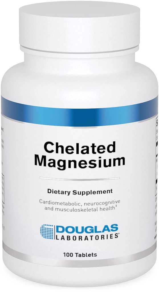 Douglas Laboratories Chelated Magnijs - Atbalsts Enerģijas Metabolisms, Sirds, Skeleta Muskuļi un Nervu sistēma - 100 Tabletes