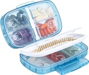 Daviky Travel Pill Organizators, Nedēļas Pill Dispenser 1 Laiks vienu dienu, Liels Pill kaste, Mitruma pierādījums 8 Iedalījuma Pill kaste, Portatīvs Pill turētājs zālēm, bagātinātājiem un vitamīniem (Zils)