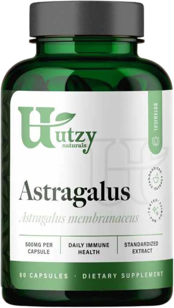 Utzy Naturals Astragalus - Ikdienas imūnā veselība - 500 mg uz kapsulām - 60 kapsulas