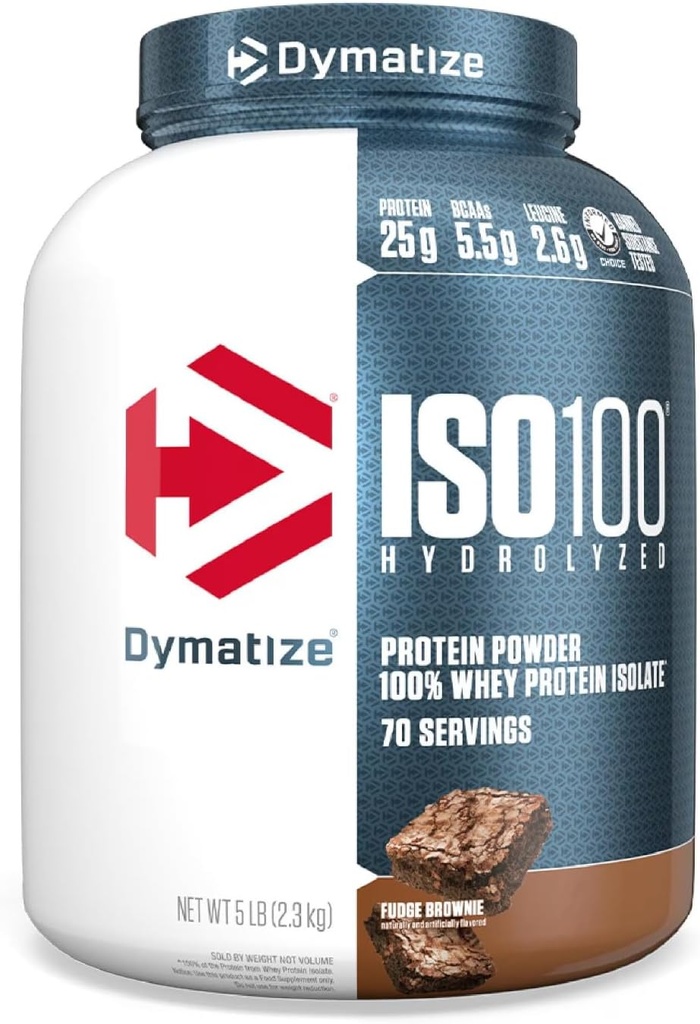 Dimatizēt ISO 100 Hidrolizēts sūkalu proteīns Pulveris Izolāts, Fudge Brownie, 5 mārciņa