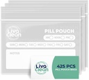 LivaClean 425 Pack Upgraded Biezuma Pill Paciņas Travel - Pill Bags, Medicine Bag Traveling