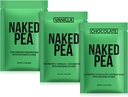 Plikuma Vegāna paraugu iepakojums Pea, šokolādes pea un Vanilla Pea
