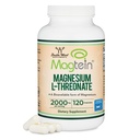 Magnija L treonāts, magteīns - NSF Sertificēts - Miega un kognitīvais atbalsts – Augsta Absorbcija – Lielākā daļa biopieejamākā forma magnija – 2000 mg – 120 kapsulas
