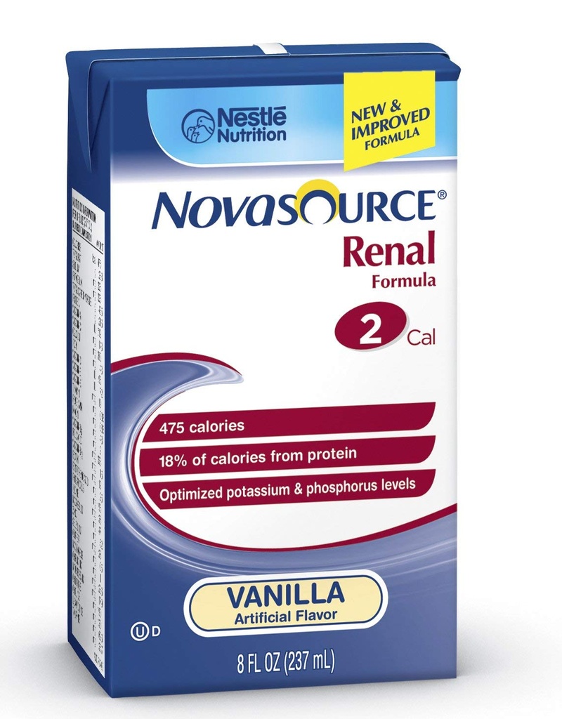 Novasource Nieru uztura bagātinātāji (NOVASOURCE RENAL, 8OZ BRIKS) 27 Katrs / Gadījums