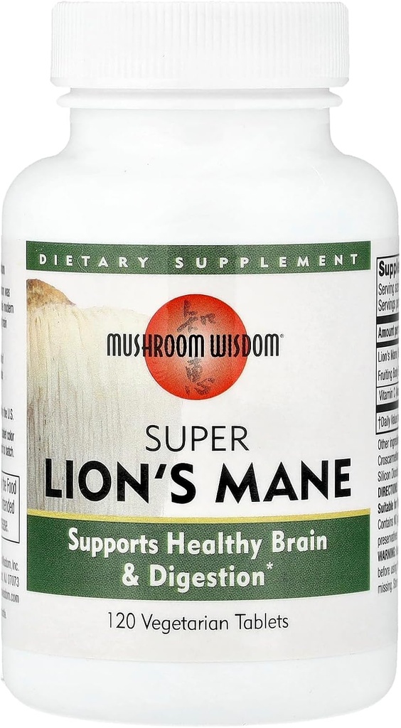 Sēņu gudrība Super Lion's Mane - 120 Dārzeņu Tabletes