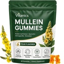 Mullein Gumies, ikdienas respiratorā veselība Gumies, 1000mg Mullein Leaf herb ekstrakts, bumbieru Flavor, plaušu veselība un sinusu atvieglojums (30 dienu piegādes)