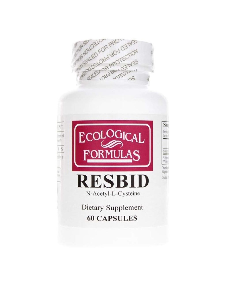 Ekoloģiskās formulas Resbid 500 Mg, White, 60 Skaits